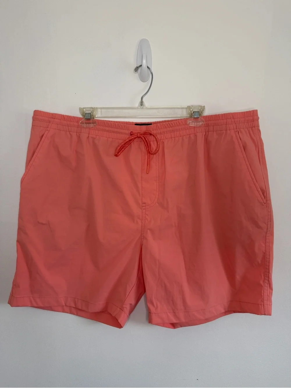 J.Crew Tech Dock Shorts Men’s XXL Coral Stretch Drawstring Shorts